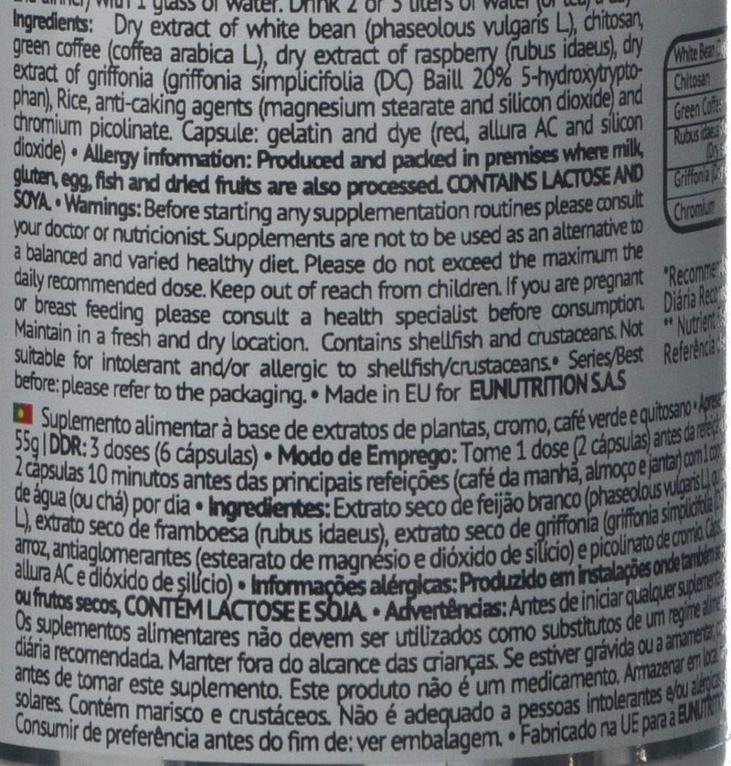 Eu Nutrition Women's Block Carbs and Fats Food Supplement, Multi-Coloured, 60 caps - PawsPlanet Australia