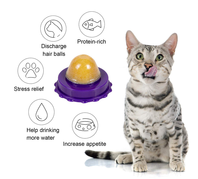 3 Pcs Cat Snacks Candy Kitten Lickable Cat Treats Ball, Natural Catnip Candy Ball with Balanced Nutrition, Pastable Cat Snacks Improve Cat Immunity - PawsPlanet Australia