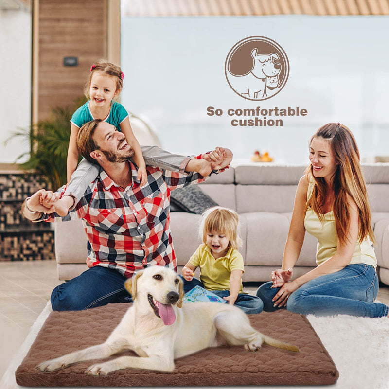 Orthopedic Dog Bed for Medium Large Dogs, Machine Washable Reversible Kennel Pad Pet Mat Dog Crate Bed with Removable Washable Cover 18*24 In Coffee - PawsPlanet Australia