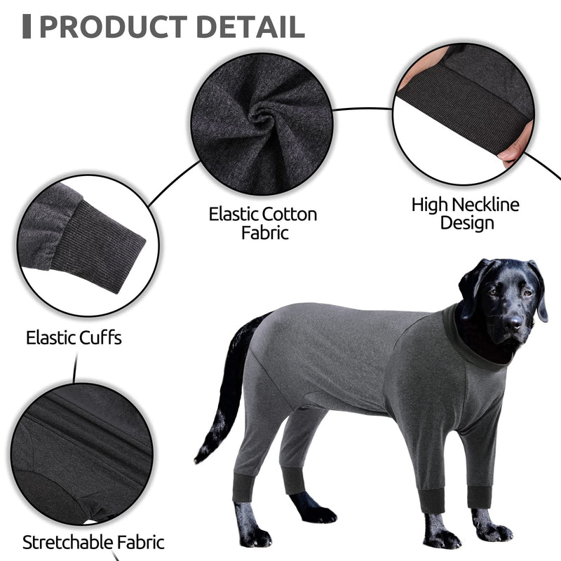 CITÉTOILE One-piece recovery suit for dogs, pet long-sleeved recovery suit after surgery, dog stomach wound protection suits, e-collar alternative, pet pajamas for large dogs, gray, 3XL - PawsPlanet Australia