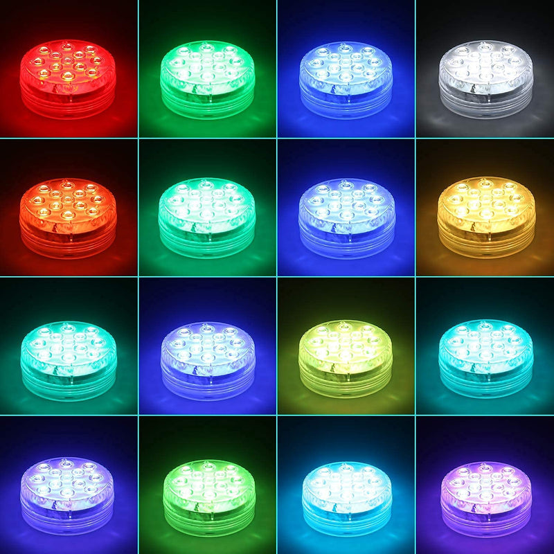 Bath Hot Tub Lights, ALED LIGHT 13 LEDs RGB Submersible Pool Lights with Suckers/Remote Control Bath Spa Pond Lights for Swimming Pool, Fish Tank, Tub Decoration(3 Pack) - PawsPlanet Australia