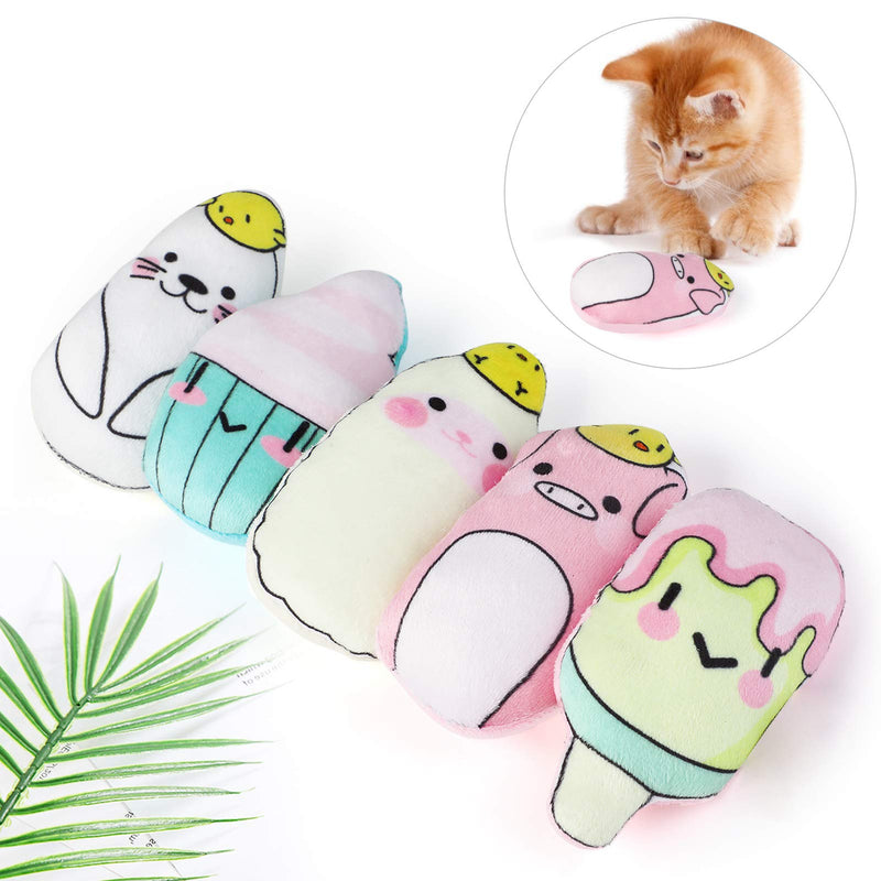 Legendog Catnip Toys for Cats Chew Toy - 5PCS Pillows Cat Toys for Indoor and Interactive Cat Soft Toy Catnip for Kitten|Cat Teething Toys with Adorable Animal Face - PawsPlanet Australia