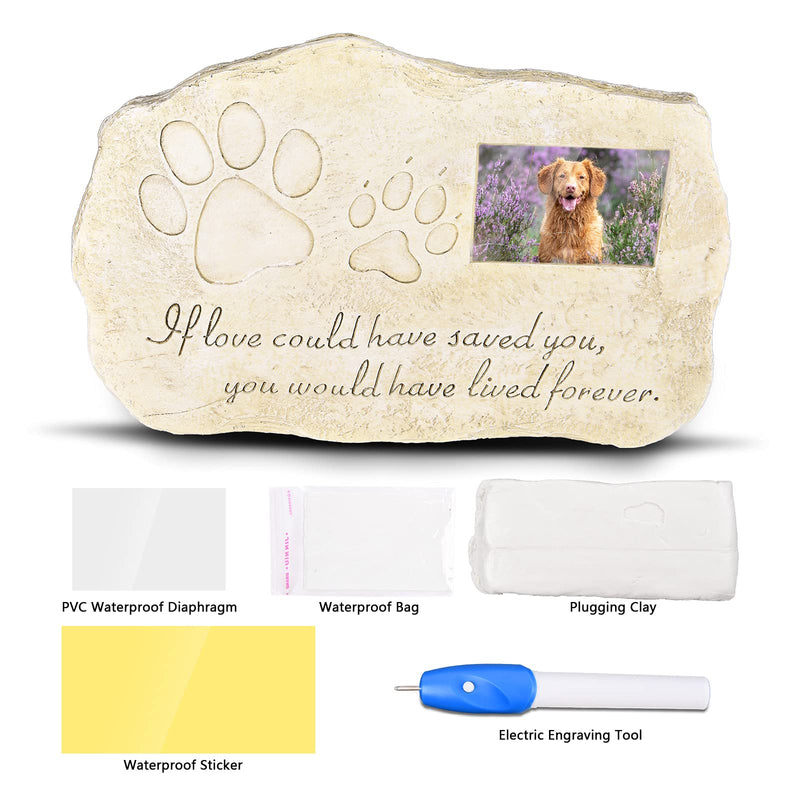 YON.SOU. Pet Grave Markers Personalized Dog or Cat Memorial Stone for Loss of Dog Gifts Pet Headstones for Dogs with Electric Engraving - PawsPlanet Australia