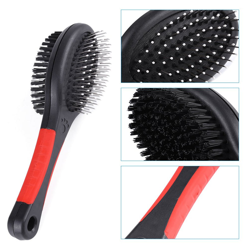 ViaGasaFamido Pet Brush, 2 Sided Pet Grooming Brush Cat Brush Dog Grooming Massage Comb Pet Grooming Tools for Dogs Cats Cleaning Loose Fur Dirt(M) M - PawsPlanet Australia