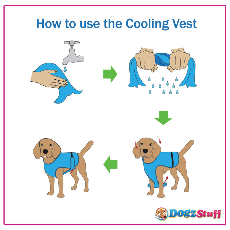 [Australia] - DOGZSTUFF Dog Cooling Vest. Lightweight Jacket with Evaporative Cool Microfiber Technology, UV Protection Shirt, Sizing for Small, Medium and Large Dogs Rose Red 