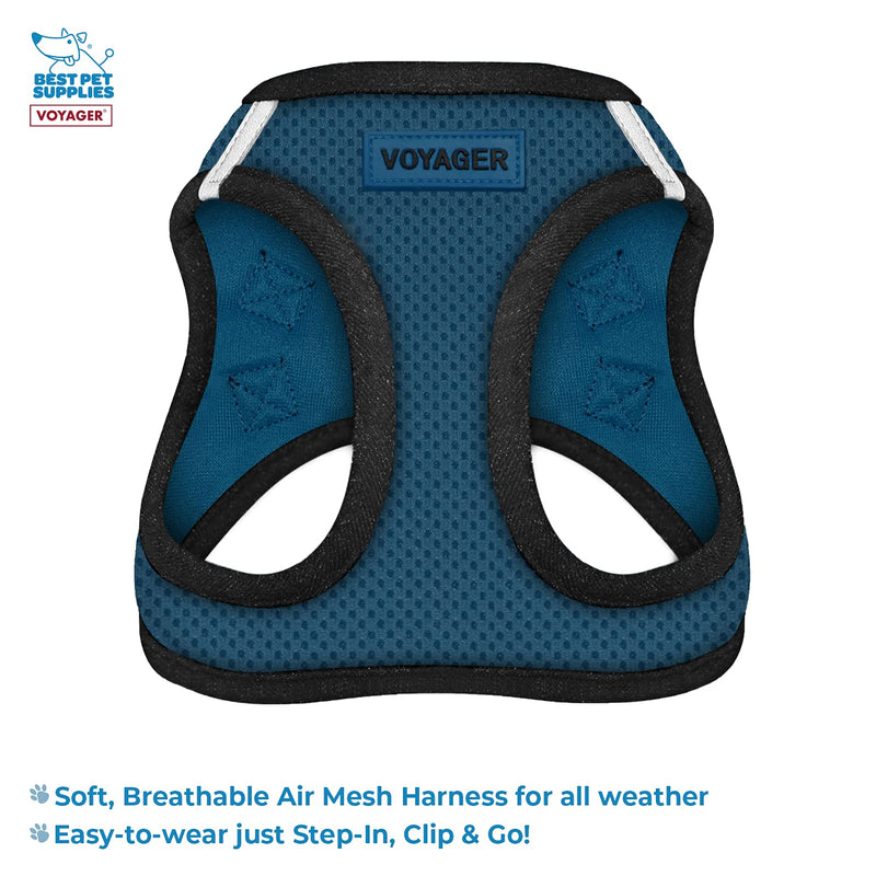 Voyager Step-in Air Dog Harness - All Weather Mesh Step in Vest Harness for Small and Medium Dogs by Best Pet Supplies XXS (Chest: 10.5 - 13" * Fit Cats) Blue Base (Leash Bundle) - PawsPlanet Australia