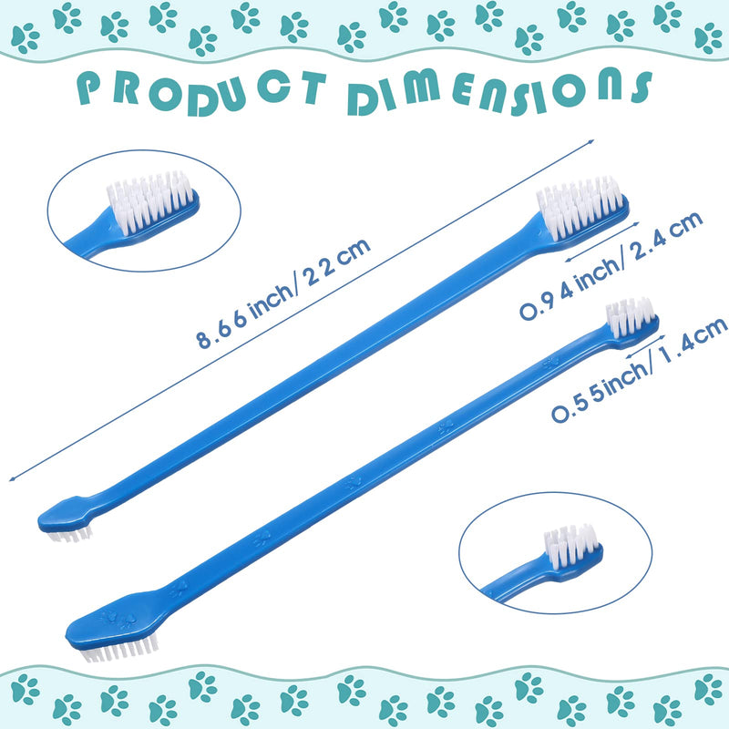 200 Pieces Dog Toothbrush Double Headed Dog Cat Pet Toothbrush Long Handle Dog Tooth Brushing Kit Soft Bristles Pet Toothbrush for Dogs Cat Puppy and Most Pets Teeth Cleaning Dental Oral Care (Blue) - PawsPlanet Australia