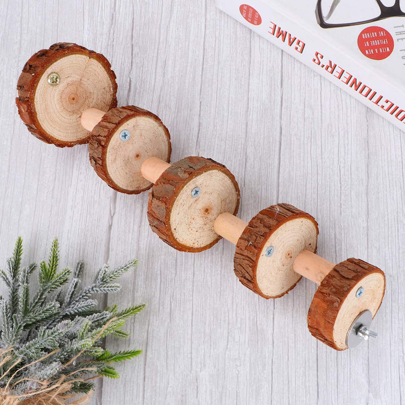 [Australia] - POPETPOP Hamster Platform - Parrot Springboard Climbing Ladder Hamster Climbing Toy Natural Wood Ladder Small Animal Cage Accessories 