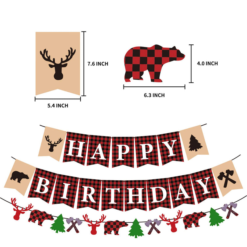 Lumberjack Party Decorations, Buffalo Plaid Birthday Party Banner Christmas Plaid Photo Photo Booth Props - PawsPlanet Australia
