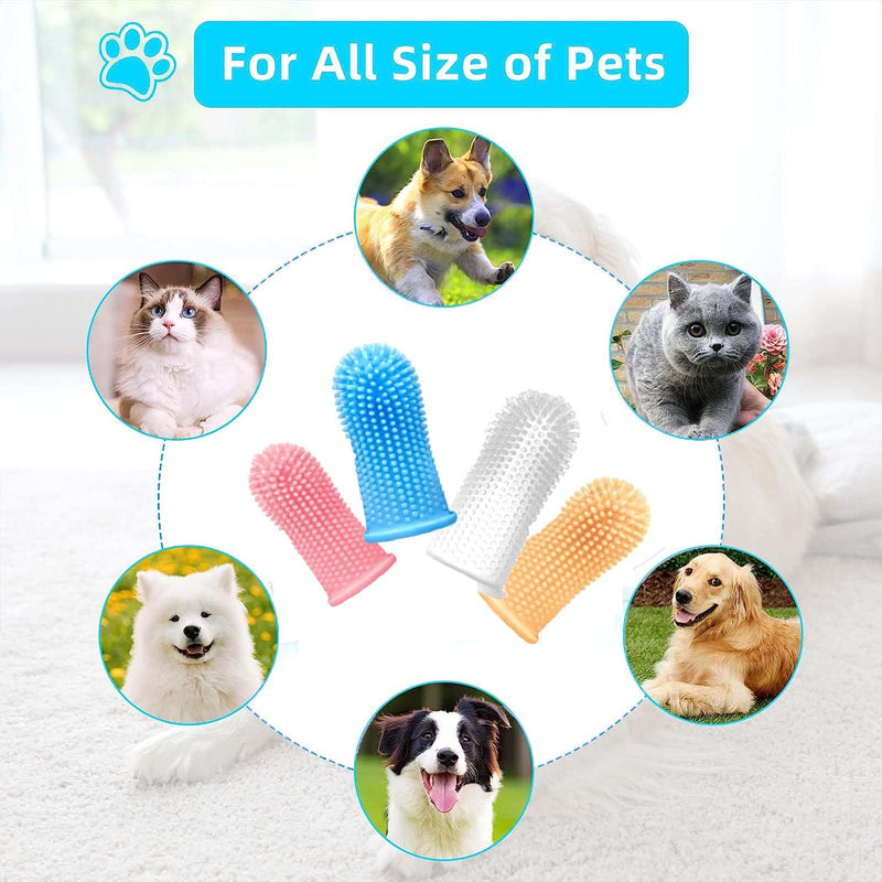 4 sets of dog toothbrushes for dog tooth cleaning, dog cat toothbrush, brush set, dental care for puppies cats, finger toothbrush for dogs, fingerlings dog dental care, cat dental care - PawsPlanet Australia