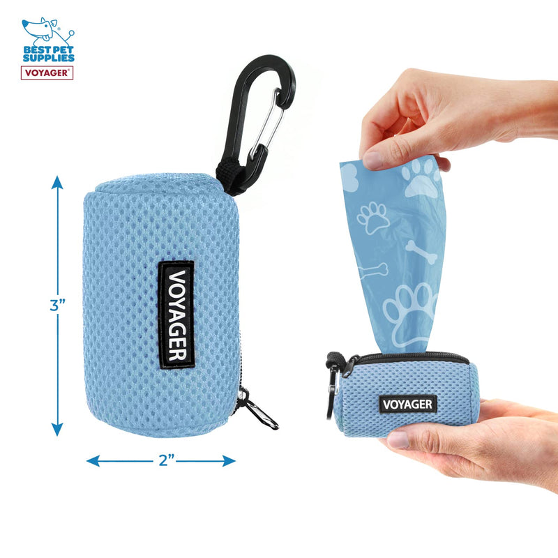 Voyager Step-In Air Dog Harness for Small and Medium Dogs – All Weather Mesh Step in Vest Harness Leash Waste Bag Dispenser by Best Pet Supplies (Dispenser \w 15 Bags) Baby Blue Dispenser - PawsPlanet Australia