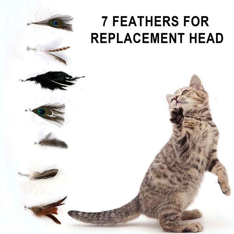 RUOXiAO Cat Toys for Interactive Feather Toys-Cat Wand Teaser Toys with 2 Tiny Fingers for Kitty and Small Pets. Feather Toy Kit - PawsPlanet Australia