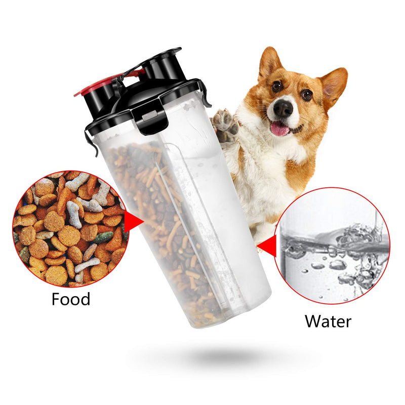 Czemo Travel Dog Water Bottle and Bowl, Portable Pet Food Container 2-in-1 with Collapsible Dog Bowls, Outdoor Dog Water Bowls for Walking Hiking Travelling (White) White - PawsPlanet Australia