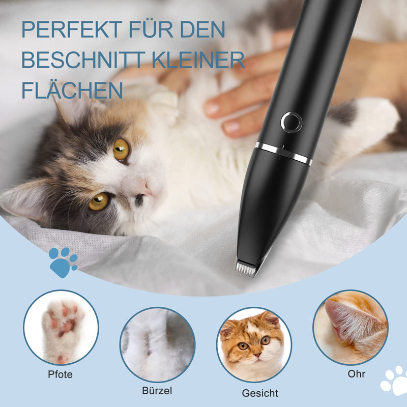 Ankilo Newest 2 in 1 clipper for dog paws, quiet electric professional dog clipper, paw trimmer, paw shaver for dogs, cats, paws, eyes, black - PawsPlanet Australia