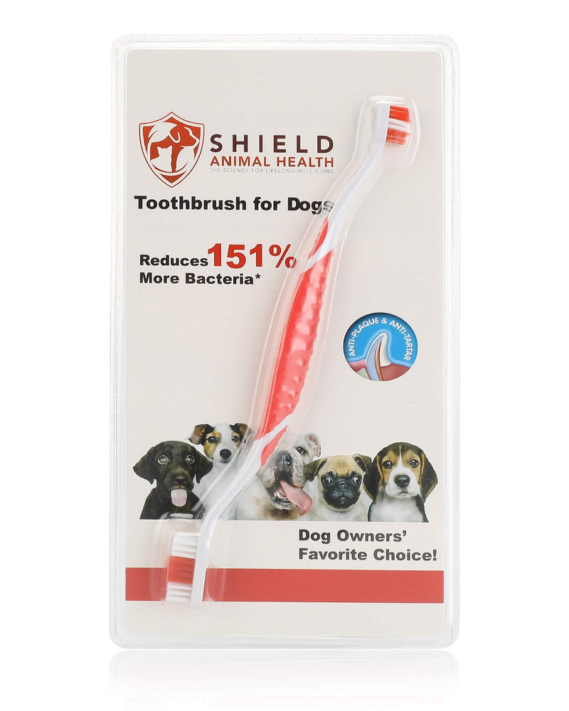 Antimicrobial Toothbrush for Dogs – Professional Dental Care at Home – Fight Plaque and Tartar - Improve Oral Health – Anti-Slip Handle and Ergonomic Design – Individually Packed - Quality Guaranteed - PawsPlanet Australia