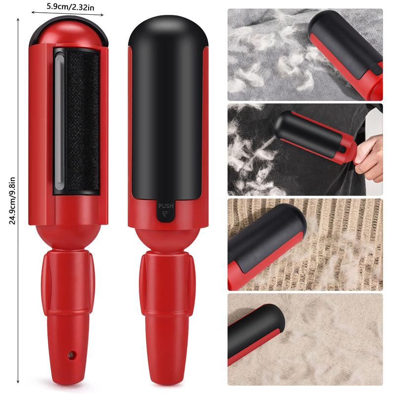 Onezebra Pet Hair Remover Reusable Lint Rollers Dust Remover Cat & Dog Hair Remover Roller Environmentally Friendly Pet Fur Remover Brushes for Clothes, Carpet & Rugs (Red + White) - PawsPlanet Australia