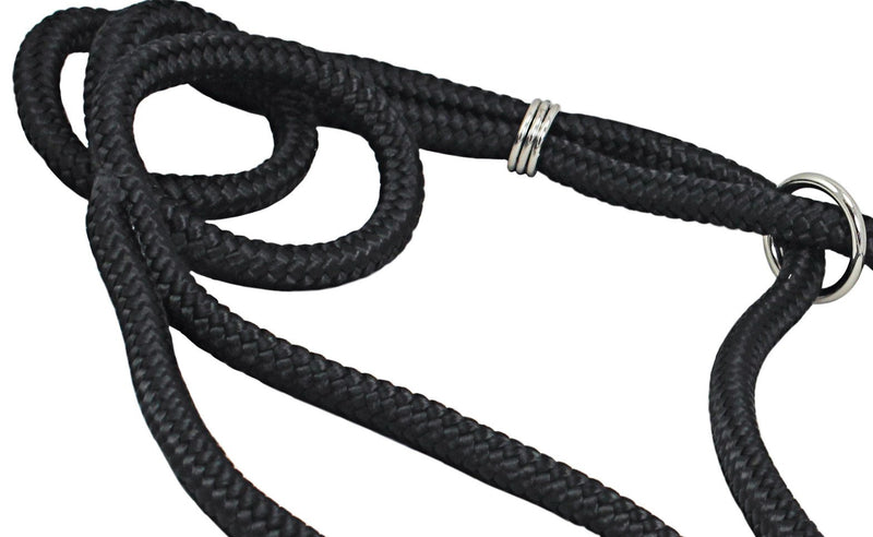 [Australia] - Dog Show Lead Braided Tubular Nylon 52" Long Medium: diam 5/16"(8mm) Black 