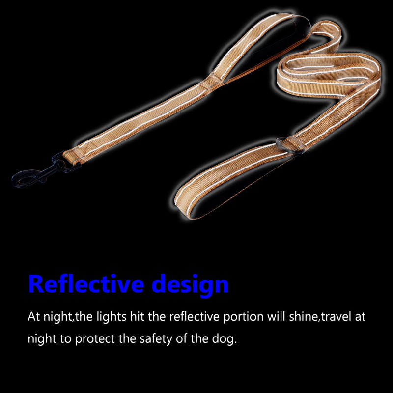 [Australia] - Bacoby 3M Reflective Dog Leash 5ft Long with Traffic Padded Handle, Dog Training Leash Heavy Duty, Double Handle Lead for Greater Control Safety Training, Perfect for Large or Medium Dog Black 