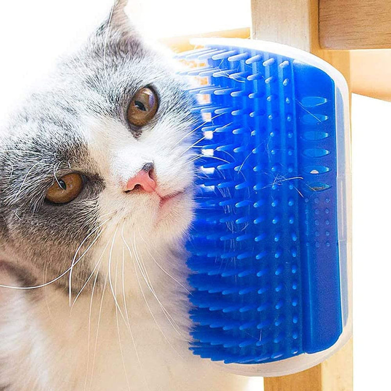 Sxhdff Cat Self Groomer, Cat Brush with Catnip, Cat Self Groomer, Cat Corner Massage Brush, with Catnip Bag Mounting Screws and Double-Sided Adhesive Tape - PawsPlanet Australia