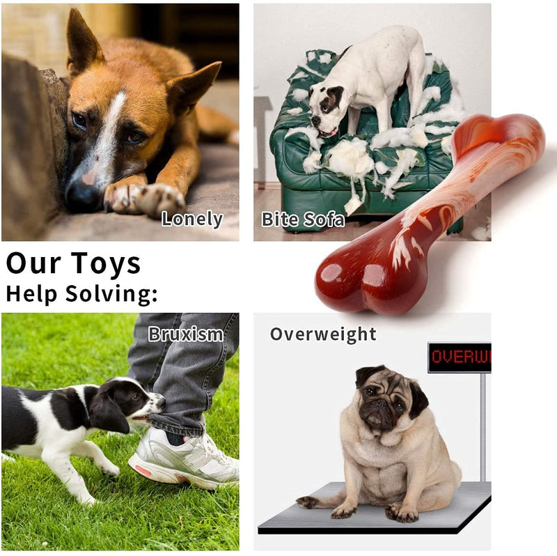 Sedioso Dog Toys for Aggressive chewers Large Breed, Tough Teething Clean Dog Chew Toys, Nearly Indestructible Nylone Interactive Dog Bone Toys for Middle, Big Dogs Large（Beef Flavor) - PawsPlanet Australia