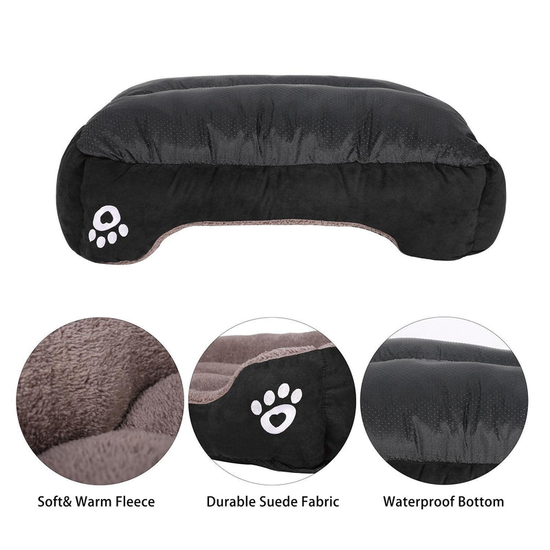 CLOUDZONE Dog Bed Machine Washable Rectangle Breathable Soft PP Fiber with Nonskid Bottom Extra Large Pet Bed for Medium and Large Dogs or Multiple L- Small dog(28''x20'') Black - PawsPlanet Australia