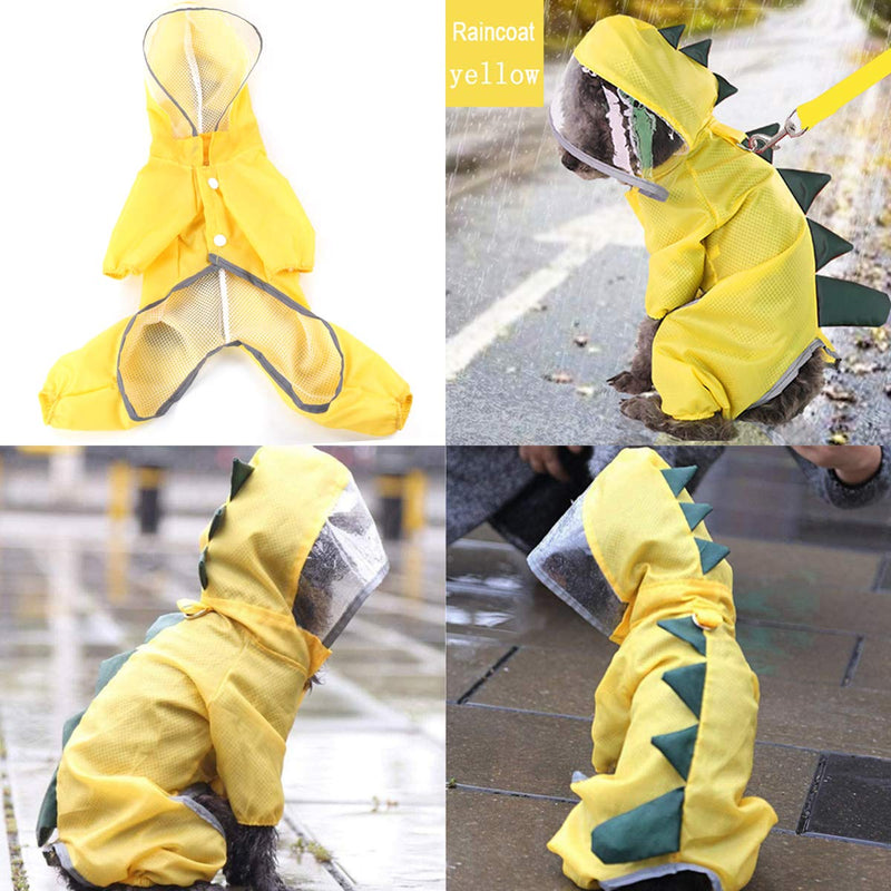 Fadaar Reflective Dog Raincoat 1pcs Hooded Dog Raincoat + 1pcs Super Absorbent Dog Towels 1pcs 00 * 50 cm for Dogs Puppys Cats Microfibre Dog Towels Yollow - PawsPlanet Australia