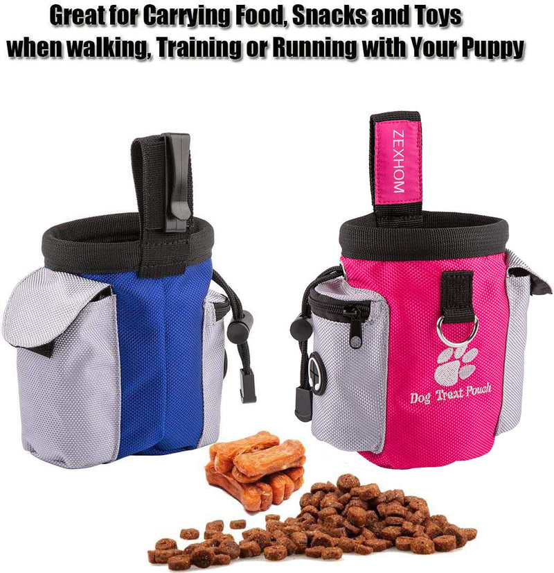 ZEXHOM Dog Treat Pouch, 2PCS Dog Training Bag with Belt Clip, Drawstring Design Training Pouch with Dog Bag Dispenser, Perfect Food Snack Storage Holder - PawsPlanet Australia