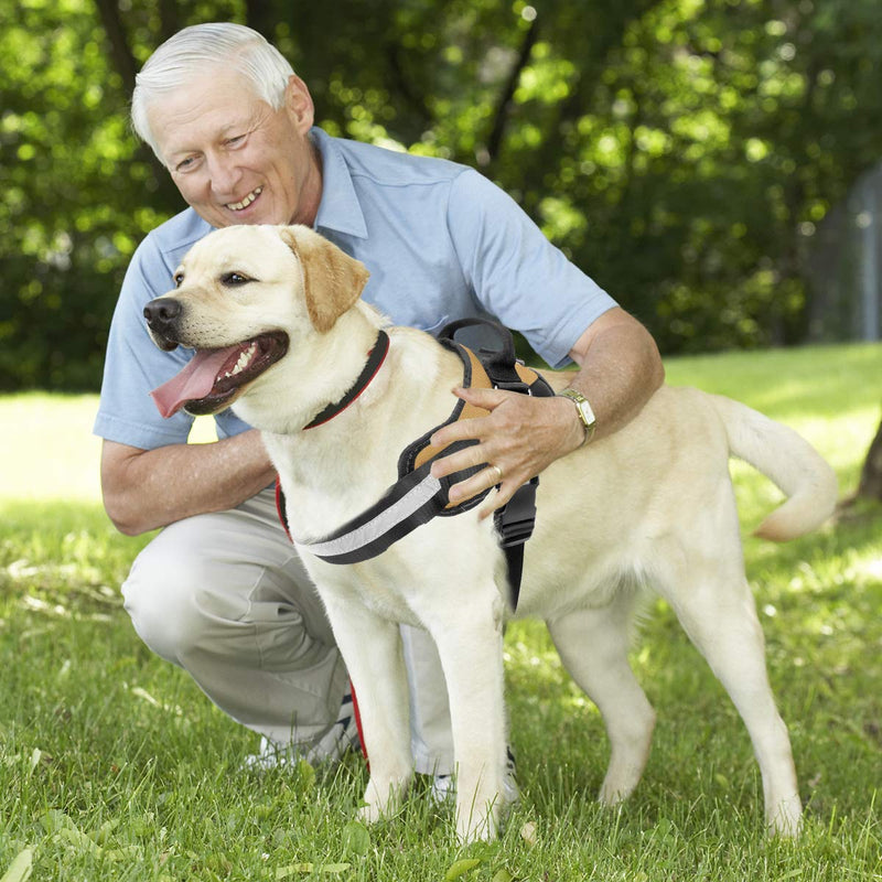 [Australia] - Bolux Service Dog Harness, Easy On and Off Pet Vest Harness, Reflective Breathable and Easy Adjust Pet Halters with Nylon Handle for Small Medium Large Dogs - No More Pulling, Tugging or Choking XS:(chest 14-17''/neck 11-14'') Army yellow 