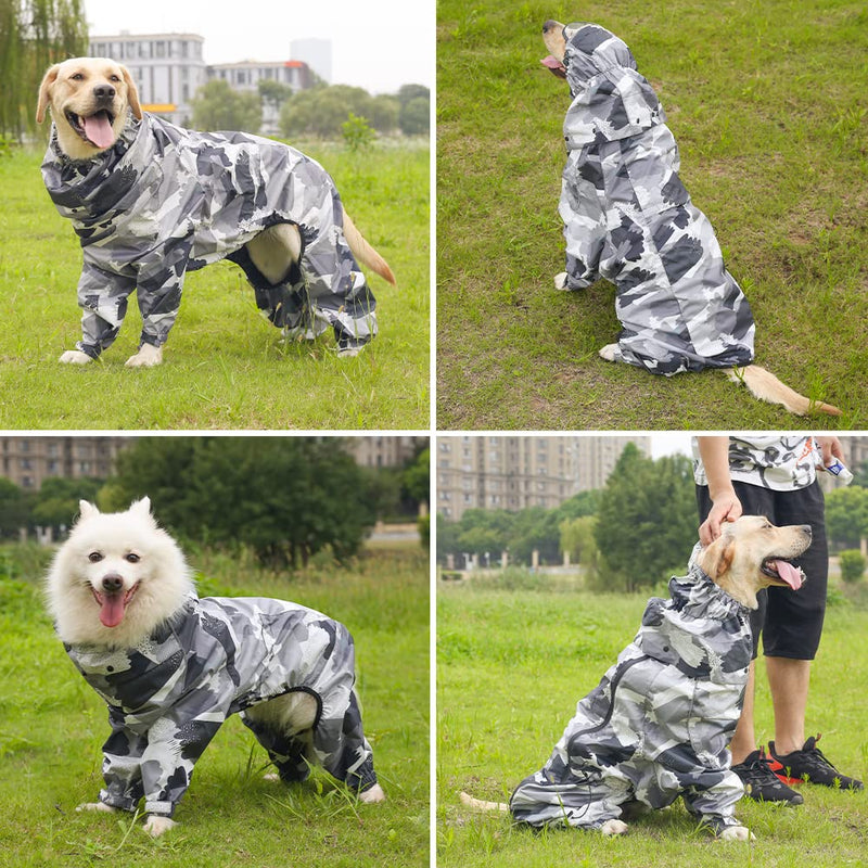 Dog Raincoats Waterproof, Dog Hooded Rain coats with Leg, Pet Raincoat Dog Jacket Waterproof, Dog Clothes Lightweight Adjustable Outdoor Rain Poncho Rain Gear Jumpsuit for Puppy Dogs - Dog Coat XXXL S - PawsPlanet Australia