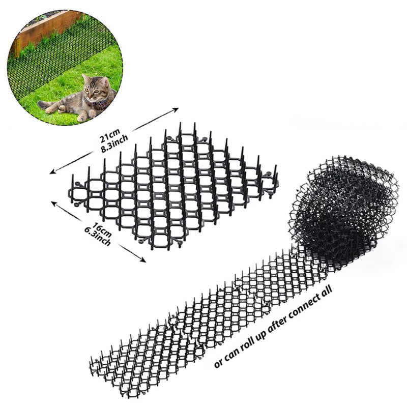Plastic Cat Repellent Garden Defense Against Cats Anti Cat Thorn Mesh Cats Repel Garden Thorn Mesh Against Cats Anti Cat Mat with Spikes for Garden Home Home 21 x 16 cm Pack of 10 - PawsPlanet Australia