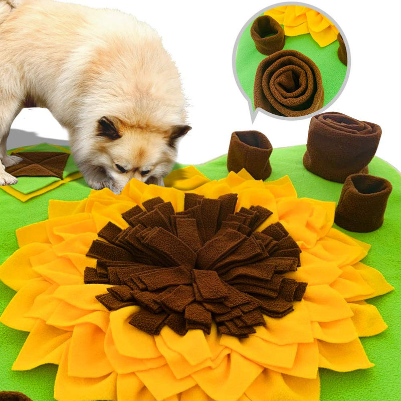 PetFun Dog Snuffle Mat for Feeding, Hunting, Foraging, Dogs Nosework Training Smell Toys-Treat Interactive Puzzle Dispenser, Slow Feeder Mat & Feed Game- Machine Washable Yellow - PawsPlanet Australia