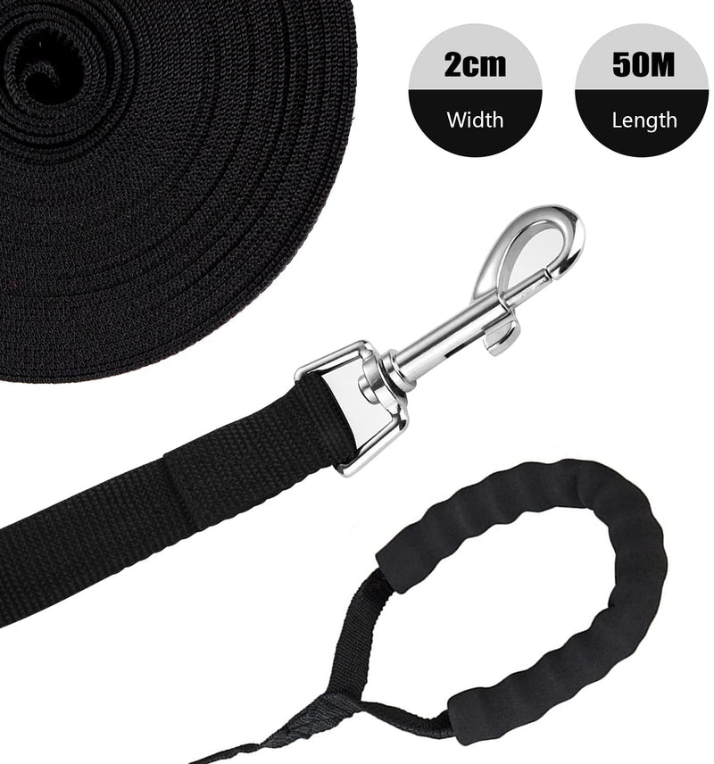 50m towing leash for dogs, Mainiusi dog leash with handle padding, running leash for dogs, cross-country skiing leash for large dogs, training leash for dogs, towing leash for large dogs, small dogs (50m, black) - PawsPlanet Australia