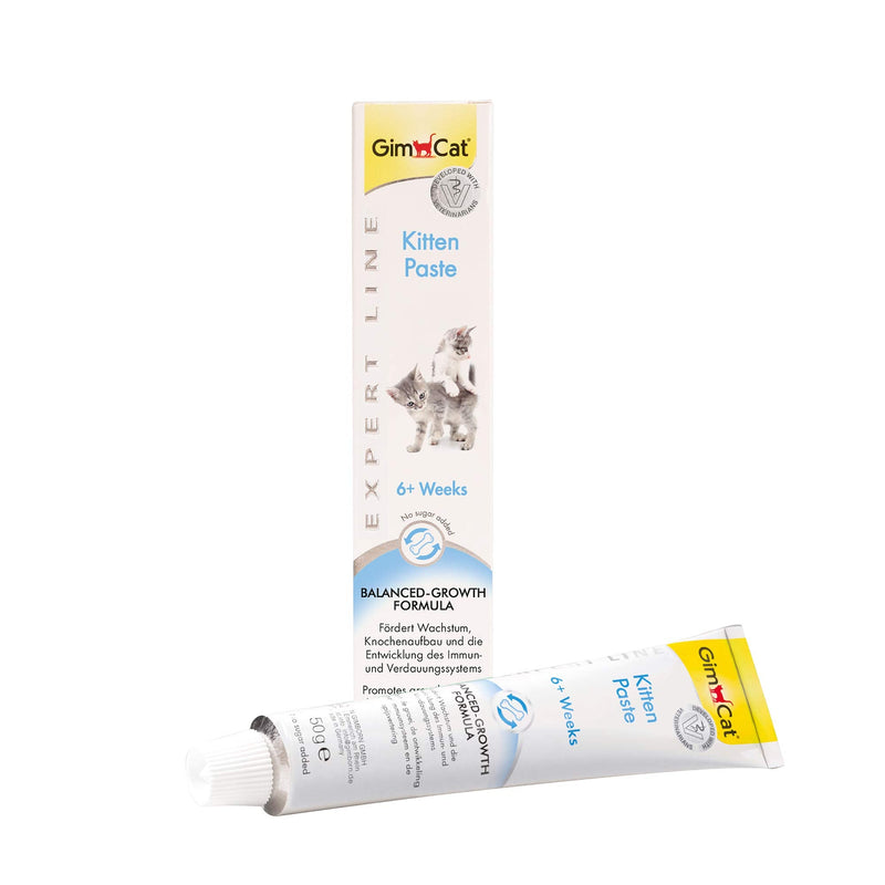 GimCat Cat-Milk Breast Milk Substitute - Vitamin-Rich Cat Milk with Taurine and Calcium - 1 Can & EXPERT LINE Kitten Paste - 1 Tube (1 x 50 g) - PawsPlanet Australia