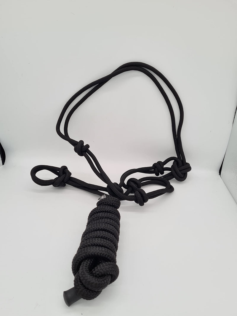 Aces Equine Horse Rope Halters Headcollars With Lead, 4 Knot, Natural Horsemanship, Cob/Full Black Color - PawsPlanet Australia
