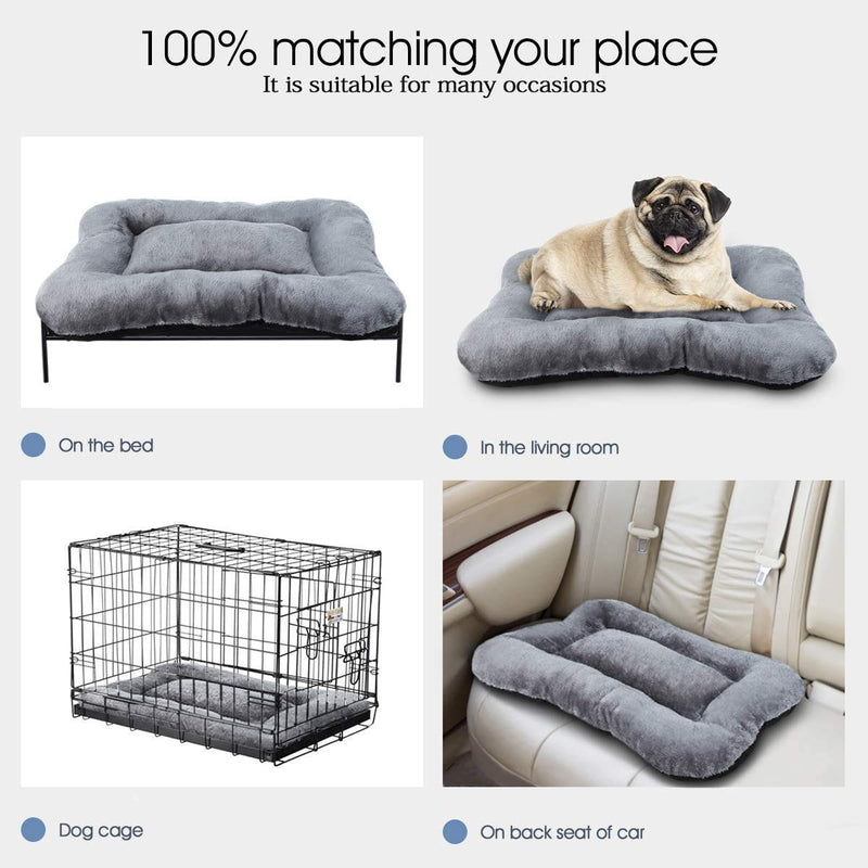 FOCUSPET Dog Crate Bed, Ultra Soft Dog Bed Dog Crate Mattress Fluffy Long Plush 23/29/35/40 Inch Pet Crate Pad, Machine Washable Anti-Slip Dog Kennel Bed for Large Medium Small Dogs Cats Pets Sleeping Small 23'' x 16'' x 2'' - PawsPlanet Australia