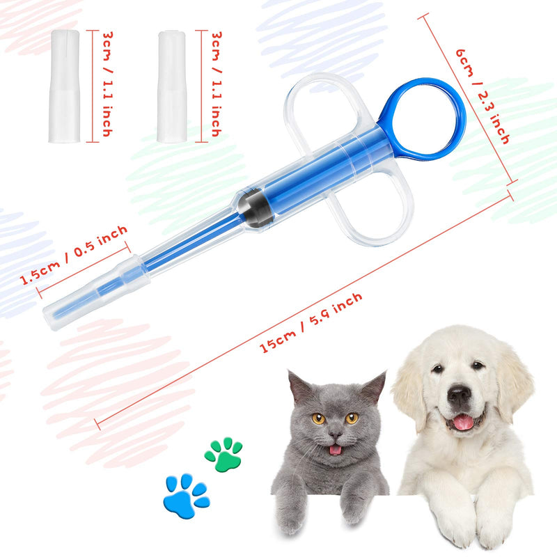 Nuanchu 6 Pieces Pet Medicine Feeding Syringe Pet Tablet Syringe with 2 Tips 2-in-1 Pet Pill Liquid Syringe Dispenser Tools for Birds Cats Dogs - PawsPlanet Australia