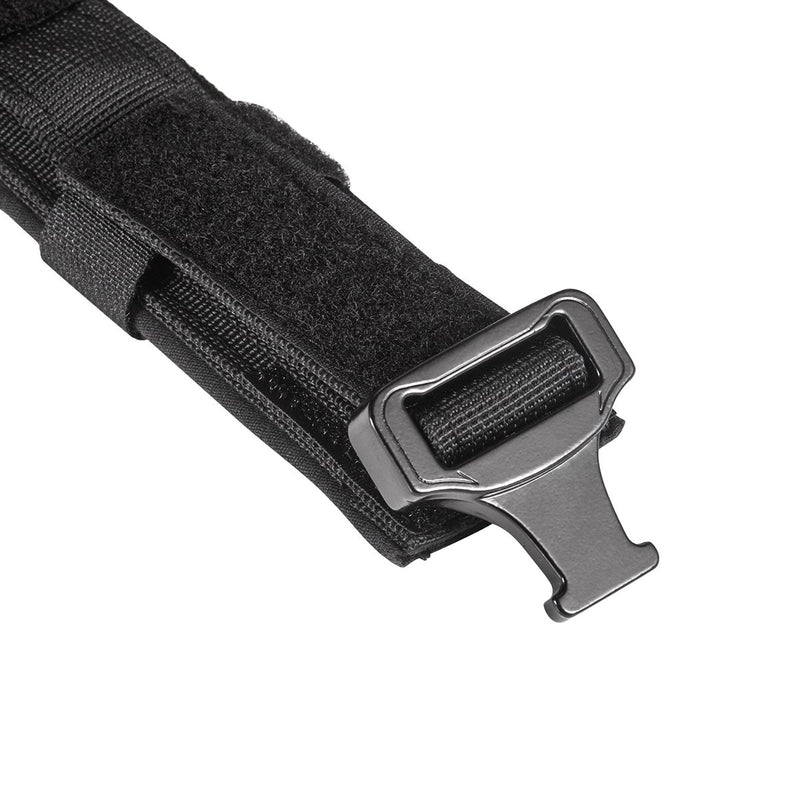 [Australia] - Motusamare Tactical Dog Collar Adjustable Military Training Collars with Control Handle Quick Release Metal Buckle 1.5" Black Medium 