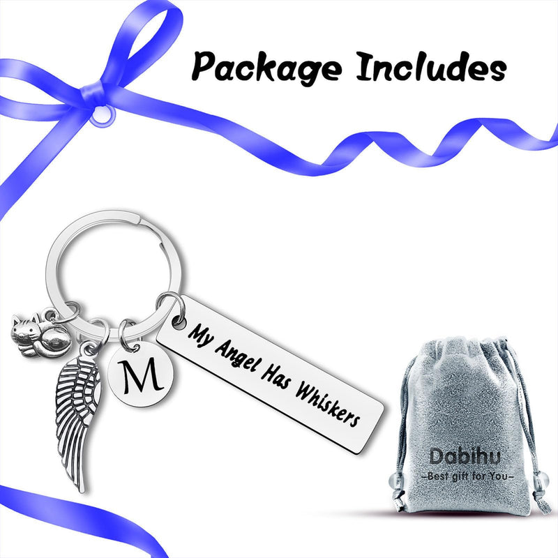 Dabihu Loss of Cat Memorial Keychain Initial Charm Jewelry Sympathy Gifts for Pet Loss in Memory of Cat Gifts for Cat Lovers Owners M - PawsPlanet Australia