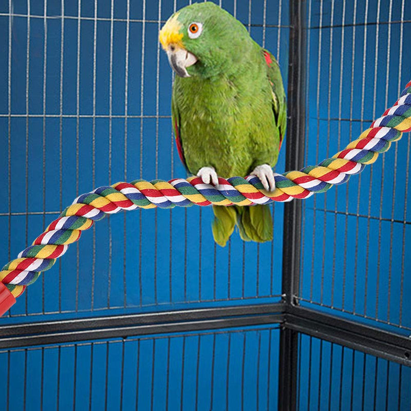 Bird Rope Perches, Bird Spiral Rope Perch, Cotton Parrot Swing Climbing Standing Toys Parrot Cage Toys(S) S - PawsPlanet Australia