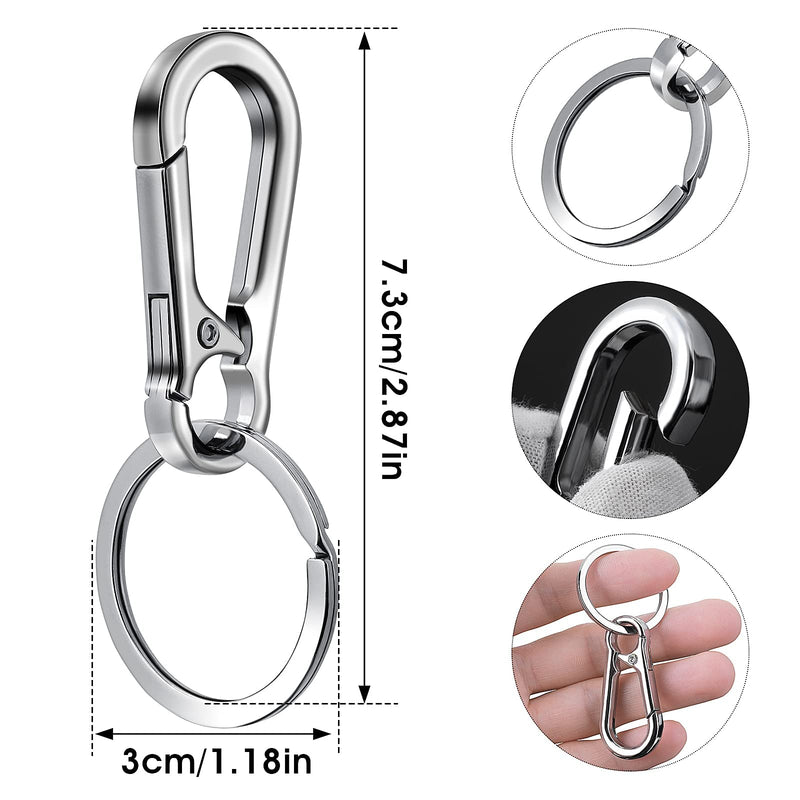 Molain Metal Keychain Carabiner Clip Key Ring Chain Clips Hook Holder Organizer for Unisex 4 Packs Silver M - PawsPlanet Australia