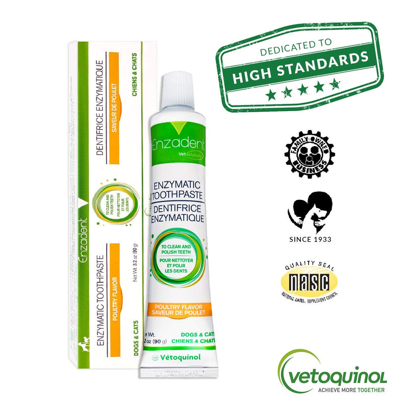 Vetoquinol Enzadent Enzymatic Toothpaste for Cats & Dogs – 3.2 oz, 3.17 Ounce (Pack of 1) - PawsPlanet Australia