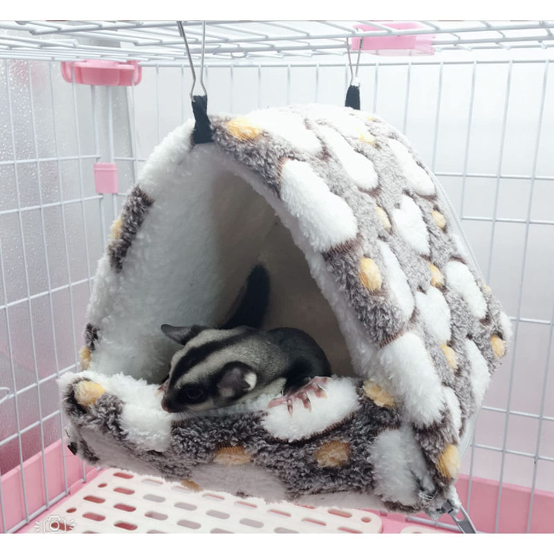 2 Pieces Small Pet Cage Hammock Guinea Pig Bed Hideout, Warm Rat Hammock Bed Bunkbed Sugar Glider Hammock Guinea Pig Cage Accessories Bedding for Squirrel Rat Hedgehog Chinchilla Nest Tent (Coffee) Coffee - PawsPlanet Australia