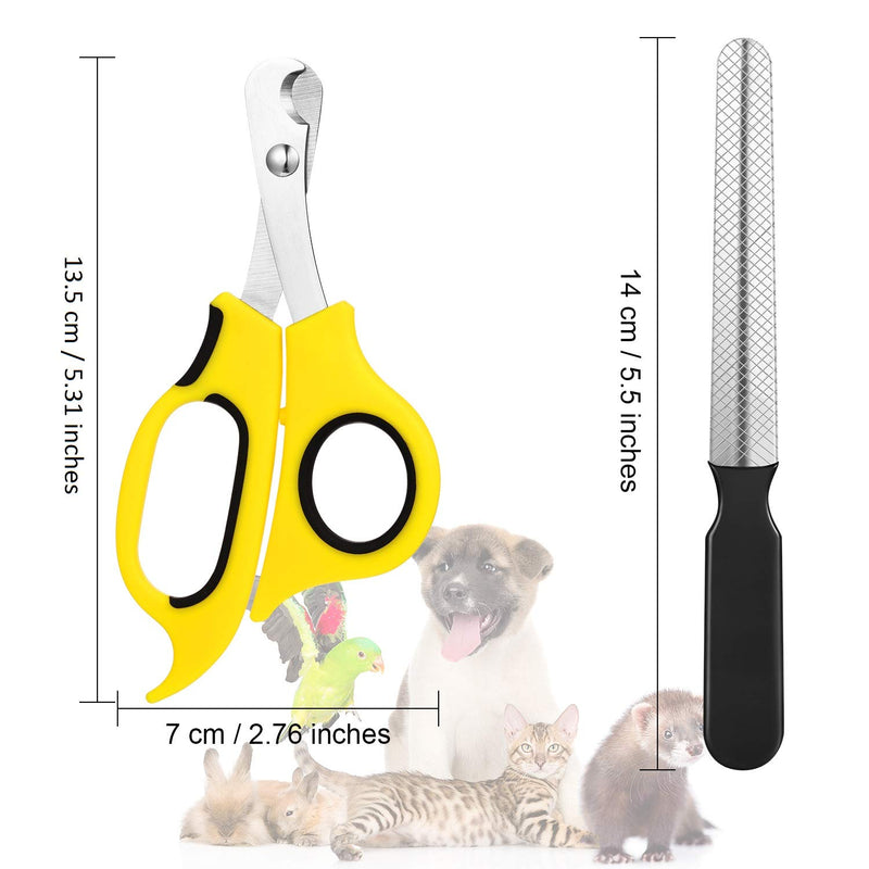 Cat Nail Clippers Pet Nail Trimmer Cat Claw Clippers Cutter Pet Claw Scissors with File Pet Grooming Tool for Puppy Kitten Small Animals (Yellow and Black) - PawsPlanet Australia