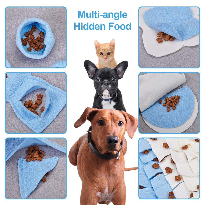 LIVACASA Snuffle Mat Foldable for Large Dogs Washable Pet Feeding Nosework Treats Mat Puzzle Training Toy For Dogs Large Medium Puppies Non Slip Sniffing Games Slow Feeding Bowl for Cats Blue - PawsPlanet Australia