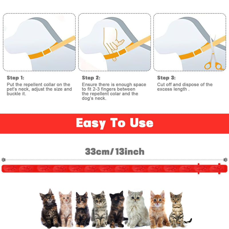 2 Pack Flea and Tick Collars, Adjustable Natural Oil Pet Flea Collar for Kitten Cats Puppy 33cm/13 inch in Length - PawsPlanet Australia
