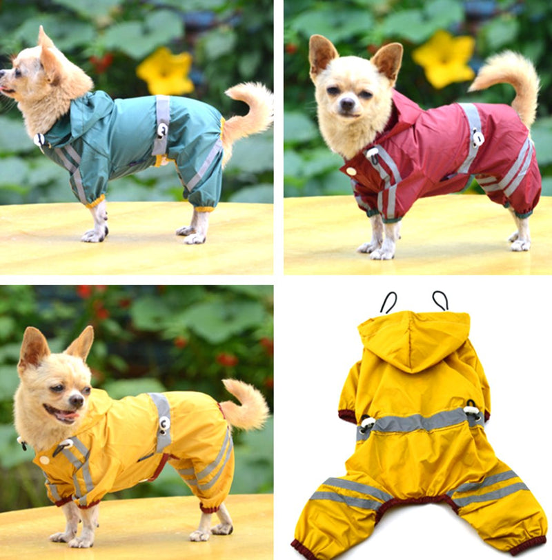 Xiaoyu Pet Dog Puppy Waterproof Raincoat Jacket with Cap for Small Medium Dogs, Yellow, XXL - PawsPlanet Australia