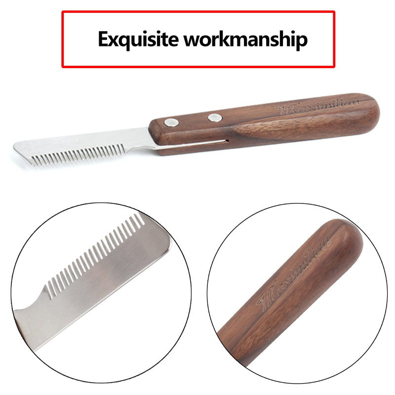 Trimming Dog Terrier Dog Trimming Knife Grooming Remover for the Right Hand Right Pet Combing Tool Wooden Handle Dog Plucking Knife Professional Trimming Knife Schnauzer Racing Dog Grooming Tool - PawsPlanet Australia