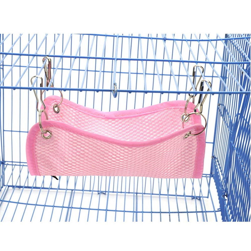 [Australia] - Yu-Xiang 2 Pack Mesh Hamster Hammock Gerbil Swing Hanging Chinchillas Bed Guinea Pig Nest Squirrel House for Rat Small Pets Blue Pink S 