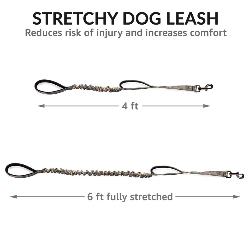 [Australia] - PetSpy Two Handle Dog Leash with Shock Absorbing - Improved Control & Training Bungee Pet Lead 6 ft Green 