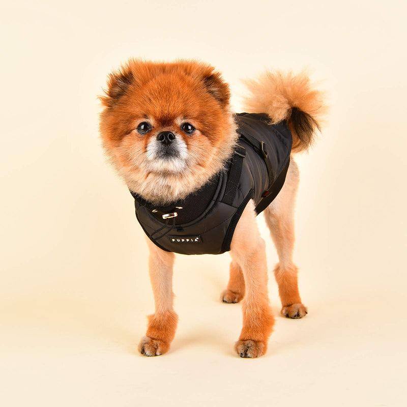 Puppia Dog Coats for Small and Medium Dogs - Waterproof Dog Coat with Harness - Lined with fleece for pleasant warmth, black XL - PawsPlanet Australia